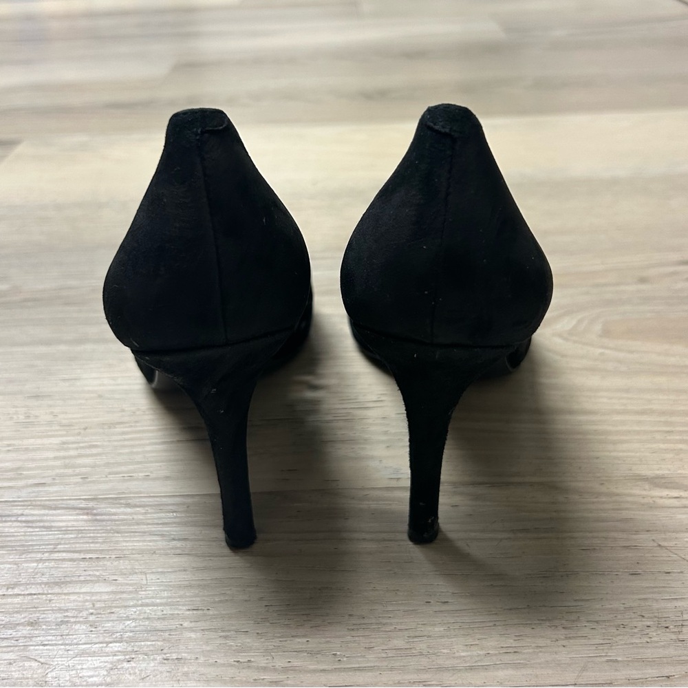 Lauren Ralph Lauren Shoes Black Suede Pump Heels Dressy Women Sz 9 B Sania - Picture 6 of 12